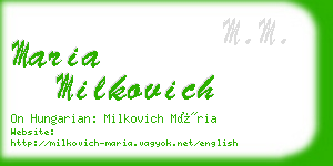 maria milkovich business card
